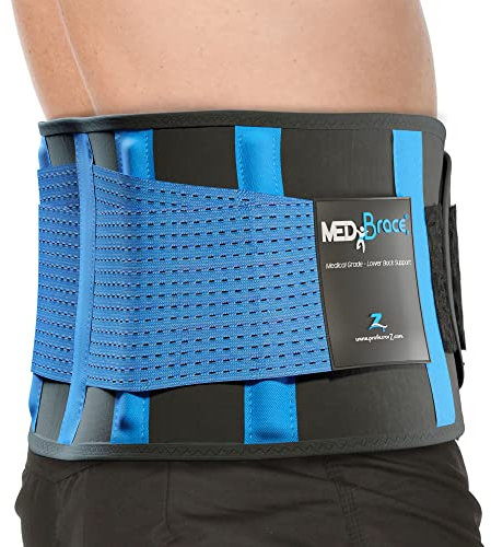 MEDiBrace Rückenstützgürtel Rückenbandage, Lendenwirbelstütze für unteren Rücken mit Verstellbarer Rückengurt und Stützstreben zur Rückenschmerzen Linderung