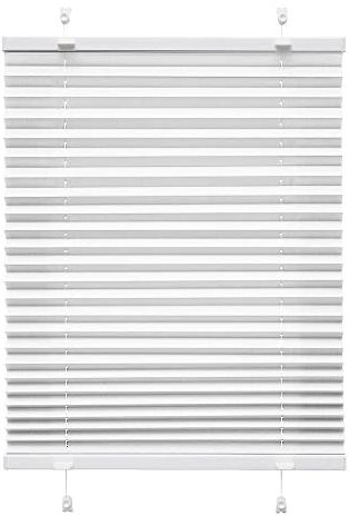 Victoria M. Indiva Lite Plissee Klemmfix Ohne Bohren mit Klemmträgern Sichtschutz, Sonnenschutz Fenster, Lichtdurchlässig, 80 x 150 cm, weiß
