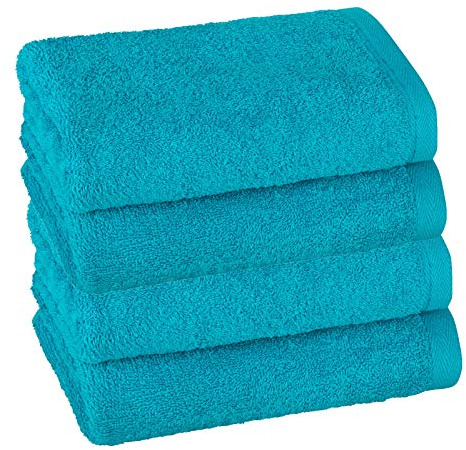 PremiumShop321 4er Set Handtuch 50x100 cm - 480g/m² ohne Bordüre-Türkis