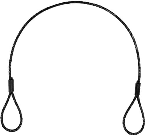 EUROLITE Stahlseil (SC) 400x3mm schwarz ohne Verbinder | Drahtseil mit Schlaufen, verpresst ohne Kauschen
