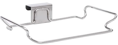 Hanging Garbage Bags Storage Rack Stainless Steel Trash Bag Holder Towel Gloves Hanger for Kitchen Cabinet Cupboard Drawer Back