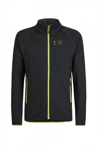 MONTURA Maglia da uomo Strech Pile FIRE Nero/Verde Acido M