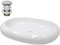 ECD Germany Lavabo da Appoggio in Ceramica Bianco Ovale 630x420x120 mm Design Moderno Lavabo Moderno d'Appoggio Ceramica Lavandino Lavamano con Set di Scarico Lavabile 1 1/4 Piletta in Ottone Cromato