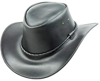 Black Jungle Kimbolton Lederhut, Westernhut, Australienhut, Cowboyhut (Schwarz, M)