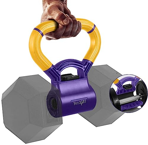 Yes4All N90Y Kettlebell Griff, Gelb/Lila, Hantel-Konverter