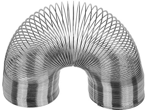 PhiLuMo XL Metallspirale - Spirl74 - Treppenläufer, Treppenhüpfer Ø 8 cm - Silber