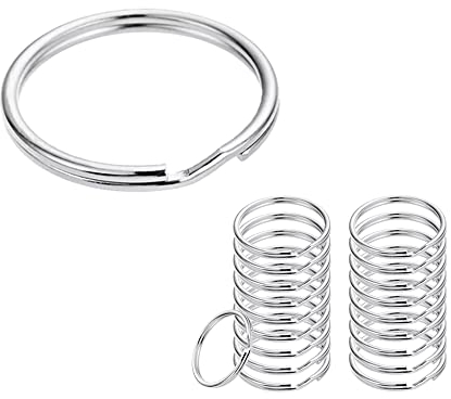 CORTNEY 100 Stück Schlüsselringe, 25 mm Runde Metall-Spaltringe, Schlüsselanhänger-Ring-Clips, Schlüsselanhänger für Hausschlüssel, Organisation und Bastelarbeiten