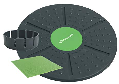 Schildkröt® Balance-Board, Anthrazit-Grün, inklusive Extra-Aufsatz mit stärkerer Wölbung, Anti-Rutsch Pad, in 4-Farb Karton