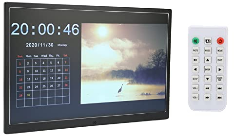 Bewinner Digitaler Bilderrahmen, 15 Zoll FHD Bildschirm mit 1280 X 800, Elektronischer Bilderrahmen Im 16:9 Breitbildformat Zum Teilen von Fotos und Videos, Kalender, Wecker, Zeitschaltuhr (15)
