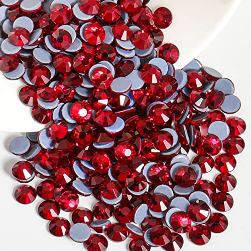 Beadsland Hotfix Rhinestones, 2880pcs Flatback Crystal Rhinestones for Crafts Clothes DIY Decorations, Dark Siam, SS10, 2.7-2.9mm