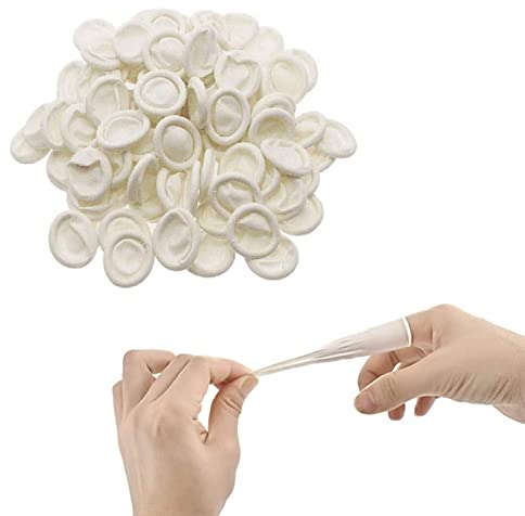 Cubiertas De Látex, Protector Dedos Mano Dedos de Látex, 200 Piezas Dedales de Látex Protegen de la Estática, Manga dedo Desechable Para Aplicación Tópica, Arte Del Clavo, Reparación Electrónica