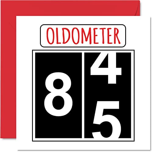 Stuff4 Lustige Karten zum 85. Geburtstag für Männer und Frauen, Oldometer | Glückwunschkarte zum 85. Geburtstag für Vater Mutter Urgroßvater Opa Kindermädchen Oma 145mm Grußkarten Karte zum 85