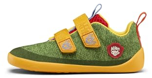 Affenzahn Barfußschuh Knit Happy mit Klettverschluss, Vegan, Rutschfest, Flexibel, Reflektierend, besonders leicht in Größe 21-32 Paradiesvogel AW22 - Bunt