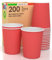 200 Bicchieri in Carta 200ml Ecologici Biodegradabili e Monouso Made in Italy Asporto Bevande Calde Acqua Colorati ROSSO - Prodotto e Confezionato in Italia