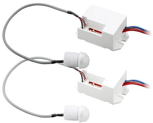 ARUM® 2 Détecteur de Mouvement Encastrable Plafond Infrarouge Blanc pour Éclairage - Distance Détection 3 à 6m en Champ Libre - Angle 360° - IP65