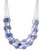 FULU AUTUMN Collier de Perles en Coquillage pour Femme Collier de Chaîne Argentée en Couches Bohème Bijoux de Mode pour Femme Cadeau pour Maman(Blue)