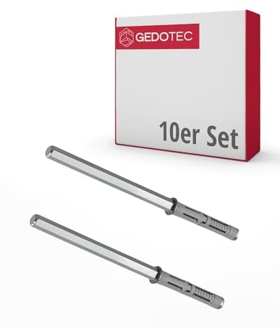 Gedotec Tablarträger Regal-Bodenträger unsichtbar - 10 Stück Regalträger | TITAN HEAVY | Wandregal-Halter Tragkraft 35 kg je Paar | Stahl Fachboden-Träger für Wand-Montage | Schwerlast Regalhalter