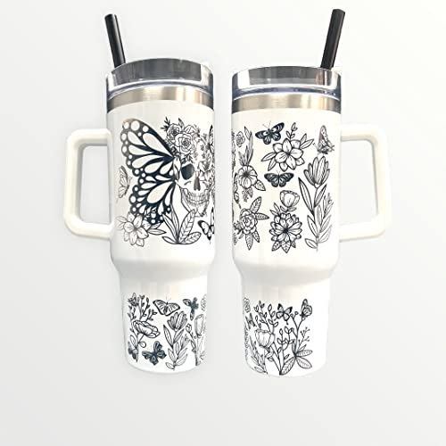 Bicchiere Quencher Skull and Butterfly 44 oz