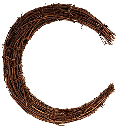 Warmhm Türkranz Vorn Halbmondkranz Mondförmige Kranzreifen Eid-Mubarak-Kranz Türkranz-Reifen Weinrebengirlande Hochzeitsgirlande Basteln Rebenkranz Türkranz Rohling Traube Rattan Zweig