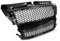 Griglia Anteriore Sportiva Nera Lucida Compatibile con AUDI A3 8P 2008-2012 BR-3105 - Centrale a Nido d'Ape