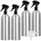 BPZXL Pack of 4, Empty Refillable 500ml Aluminium Fine Mist Spray Bottle with Black Spray Head Fine Mist Atomiser Bottles for Water Cleaning Liquid Containers