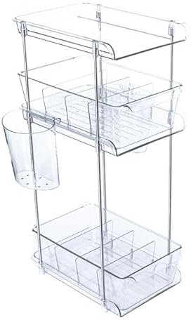 Snap Organization 3-Tier Under Sink Storage | Removable Dividers and Slide Out Drawers For Makeup Organiser | Kitchen Storage & Organisation, Bathroom Storage for Cosmetics Organiser and Skincare