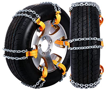 Stabile-Schneeketten Auto Anfahrhilfe Schnee Eis Reifen Spikes Schneekette (B-2-19 M(205-235)) - 13 - 19 205mm - 265 mm - für 2 Räder