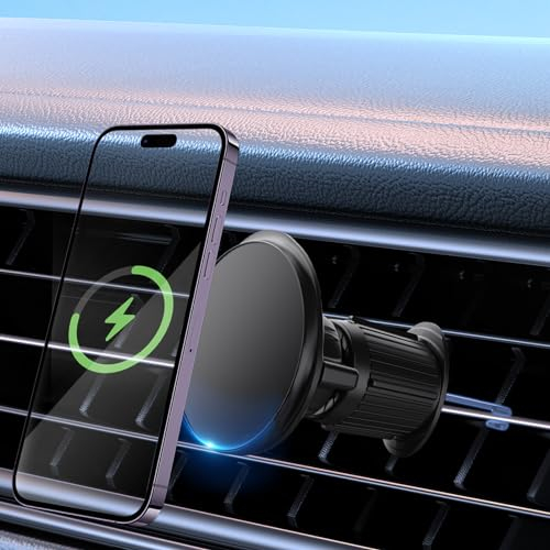 Grefay 2024 Magnetische Auto-Telefonhalterung Entlüftung Verbesserte Magnet Handyhalterung [Nicht Block lüftung] mit 2 Starke Magnet für iPhone 15 14 13 Pro Max Magsafe Hülle Alle Handys