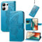 JIUNINE Cover per Redmi Note 13 4G, Custodia Interno TPU Antiurto Portafoglio con Disegni di Farfalla [Carta Fessura] [Supporto Stand] Cover Libro in PU Pelle per Redmi Note 13 4G, Blu