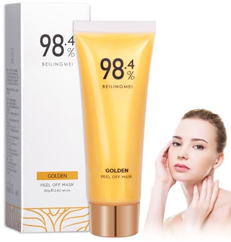 Gold Peel Off Maske, Gold Foil Peel-Off Mask, Anti-Falten Maske, 24K Gold Gesichtsmaske, Mitesserentferner Maske,Reinigt die Poren