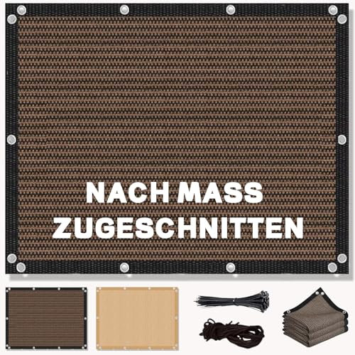 Markise Balkon Ohne Bohren 0.8x2.2M Premium HDPE Gewebe, Sonnenschutz Markise inkl Seil, 95% UV-Schutz Reißfest Wetterfest, für Außenbereich,Garten, Braun