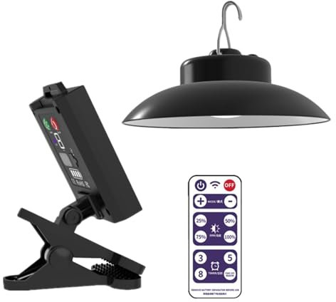 Lampe solaire pour parasol avec télécommande, étanche, à énergie solaire, à clipser, lampe LED rechargeable pour terrasse, camping, randonnée, jardin, décoration de fête
