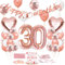 Luftballon 30. Geburtstag Roségold - Deko Set Mit Riesen Folienballon Zahl 30, Happy Birthday Ballon Für Frauen