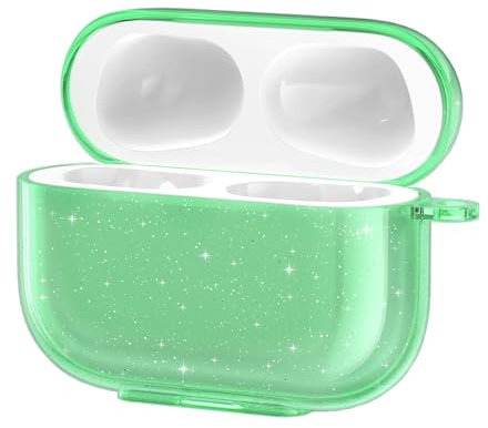 kwmobile Case Compatible with Apple AirPods Pro Cover - TPU Silicone - Wireless Headphones Case - Green/Transparent