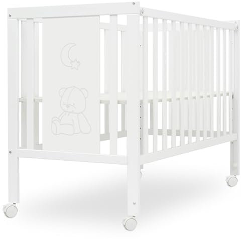 various Cuna Madera con opción Colecho Bear Basic Convertible en Mesa Escritorio Infantil o Sofá,Cama de Bebé para Colchón 60 x 120 cm,Regulable en Altura.