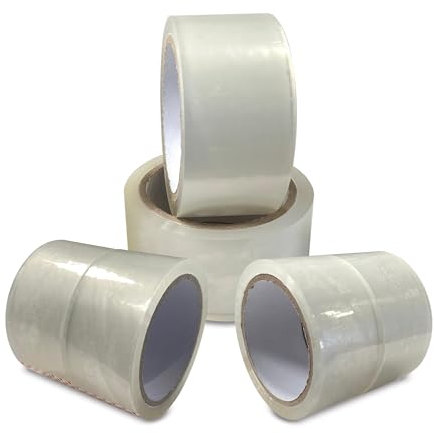 JeeJaan® 6 rotoli di nastro adesivo trasparente resistente per imballaggi (48 mm x 66 m) | Nastro adesivo sicuro per pacchi scatole traslochi imballaggi e grandi borse postali | ideale per la