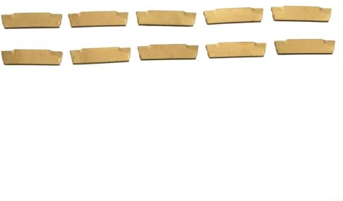 CNC Lathe Turning Tool, CNC Lathe Groove Tool Holder, CNC Carbide Insert Cutters, Lathe Grooving Cutting Tools Kit, 10 pcs MGMN200 G Gold Carbide Inserts, for Grooving and Parting Off Tools