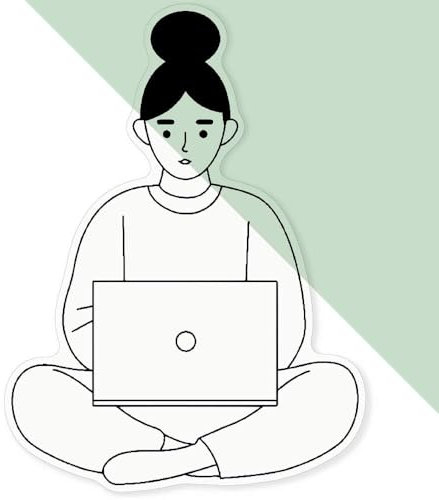 Extra Large 460mm 'Woman with Laptop' Transparent/Clear Sticker Decal for Windows/Cars/Walls (DC00134643)