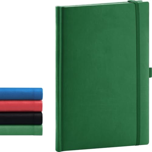 NOTIQUE Notizbuch Liniert Hardcover Stifthalter 15x21cm 192 Seiten Grün | Das Notizheft, Journal und persönliche Tagebuch mit Gummiband eignet sich als Business-Journal oder Studienbegleiter.