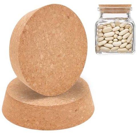 BENECREAT 2 Paquete de Tapones de Corcho para Botellas., Tapas de Corcho de 12x10.3cm, Tapones de Corcho Cónicos para Botella de Vino, Garrafas, Cerámica,Artesanía DIY Decro, 3cm de Espesor