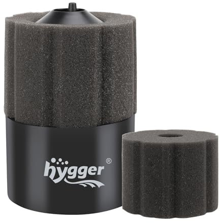 hygger Schwammfilter Aquarium,Aquarium Innenfilter, Tauchschaumfilter Fish Tank Filter mit Gefilterten Keramikkugeln für 91-250L Fry Betta Shrimp Tank (M)