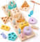 Atoylink Montessori Spielzeug ab 1 2 3 Jahre Holz Steckspiel Angelspiel Holzspielzeug Formsortierspielzeug Motorikspielzeug Lernspielzeug Geschenk für Baby Mädchen Jungen Kleinkinder