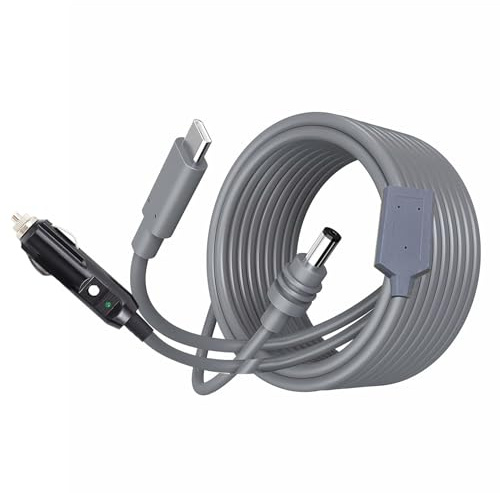 SENECESLI Mini DC Stromkabel, 3 in 1 USB C/DC/Zigarettenanzünder zu DC Stromkabel, Typ C 12 V 24 V, Rechteckiges Satelliten DC Stromkabel 18 AWG, Kompatibel mit 65 W PD, 9,84 Fuß