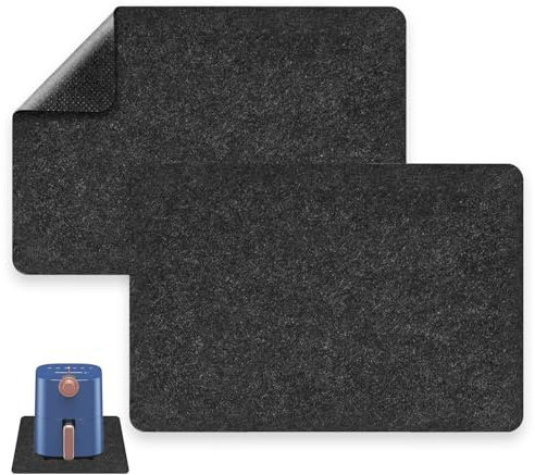 Heat Proof Mat, 2 Pcs Heat Proof Mat Kitchen, Heat Resistant Mat for Air Fryer, Heat Protector Mat with Appliance Sliders Function, Nonstick Heat Resistant Countertop Mat for Coffee Maker, Microwave