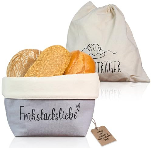 COZYINT moderner Brotkorb aus Stoff | Brottasche | Brötchenkorb | Brotkorb modern! Mit Brottasche - Innentasche (Klein)