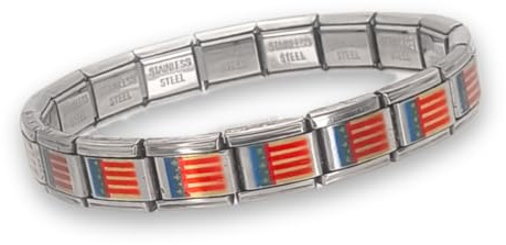 Feyma Pulsera de la Comunidad Valenciana de Acero Inoxidable | Senyera Valenciana | Regalo para Hombre y Mujer