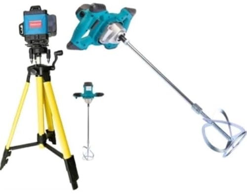 KIT 2 IN 1 LIVELLA LASER 16 LINEE 360° + TRAPANO MISCELATORE MESCOLATORE IMPASTATORE 1600w