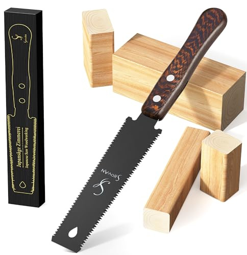 Scie japonaise à main – Lame flexible SK5 double tranchant (12/17 TPI), coupe affleurante, scie japonaise menuisier, outil précis pour charpenterie, modélisme et bricolage