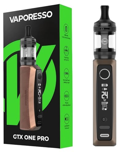 For Vaporesso Kit GTX ONE Pro Mod Batería 3000mAh 40 W (Marrón) 3 ML Atomizador XTank T Tanque Resistencia GTX Mesh Coil 0,6Ω/1,2Ω Llenado superior/Flujo de aire MTL/RDL Vape Original - No Nicotine