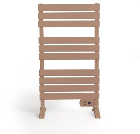 CREATE / WARM Towel 500W / Elektrischer Badheizkörper Mokka mit Standfüßen / 103x55x5cm / Für Boden oder Wand, Timer, LCD-Display, geringer Verbrauch